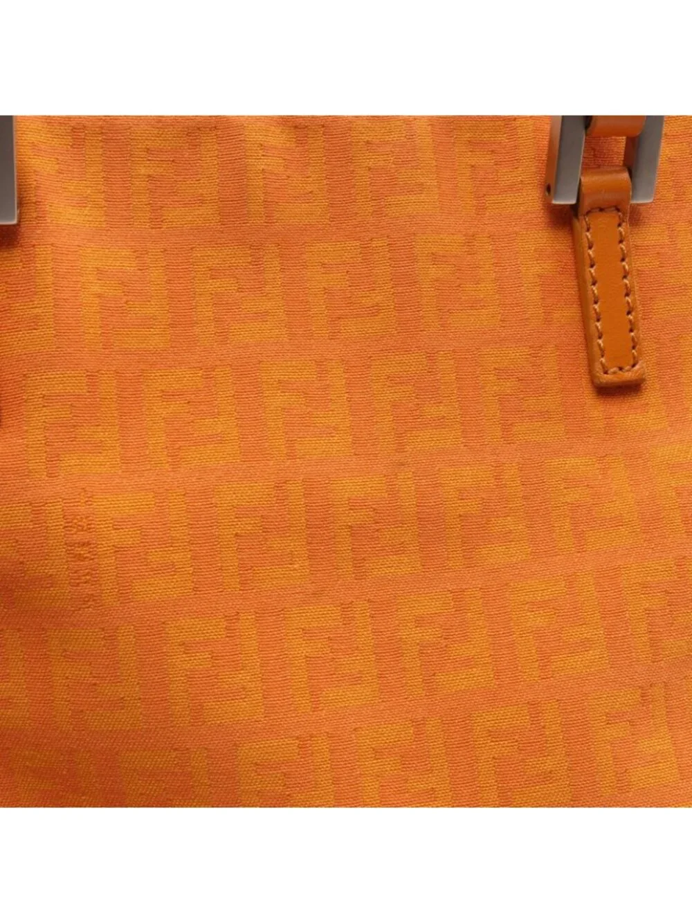 Fendi Tote Zucchino Orange Canvas Leather